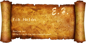 Eck Helén névjegykártya
